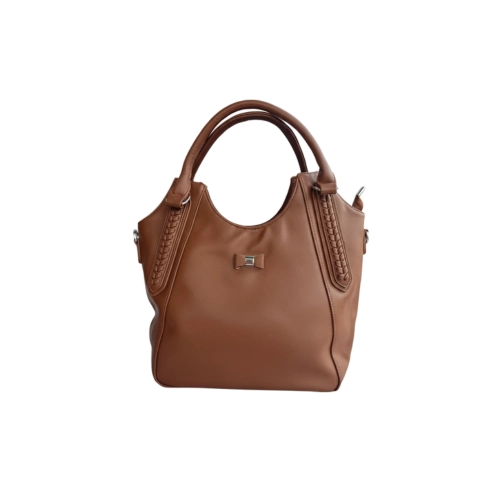 Stylish brown leather handbag, online ethnic store in India